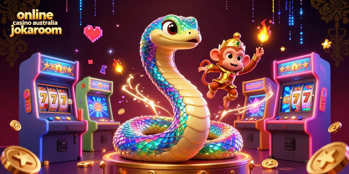 Engage with the vibrant online casino australia jokaroom showcasing a stunning serpent and monkey together.