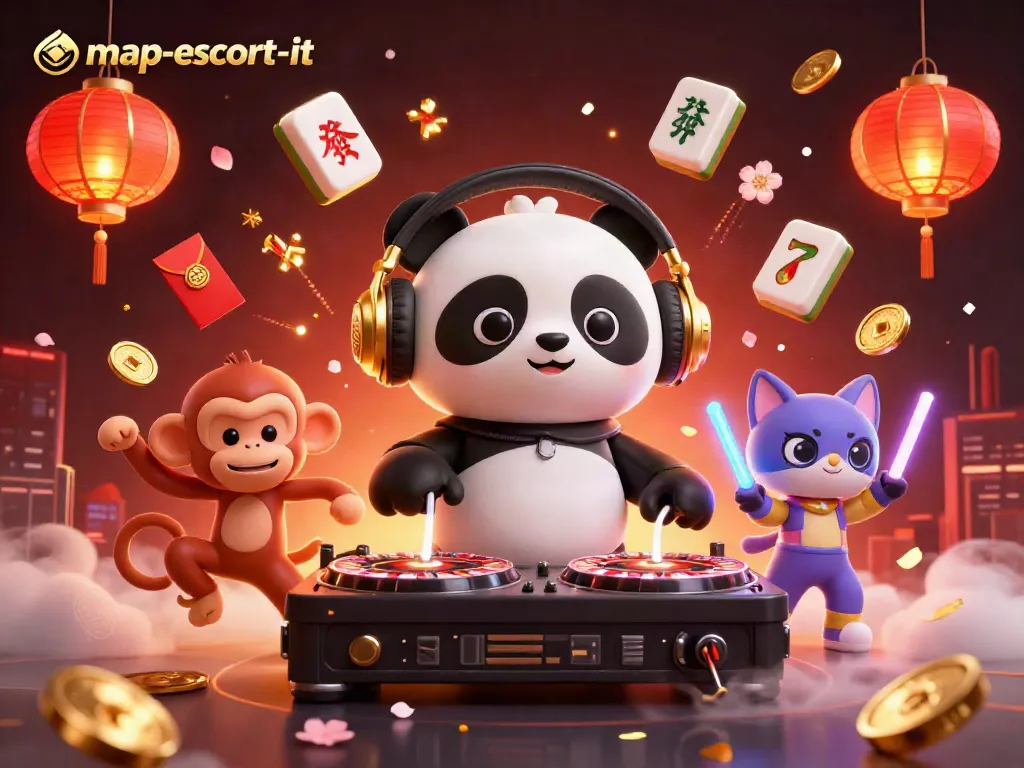 Spin the reels with the vibrant characters in the map-escort-it interactive casino scene.