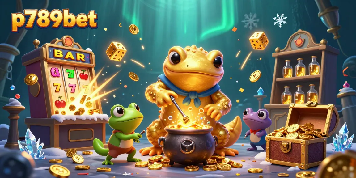 Experience the excitement of p789bet with a magical casino scene featuring an alchemist and gold coins.