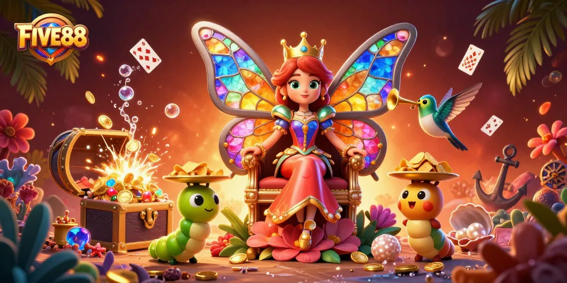 Experience thrilling gameplay at FIVE88 with vibrant characters and casino elements.